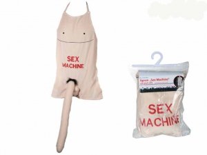 Apron with plush penis Sex machine-Pluszowy Fartuch