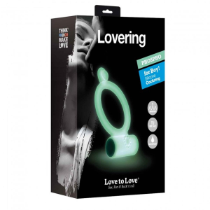 LOVE TO LOVE Wibrujący Pierścień LED - LOVERING - PHOSPHORESCENT
