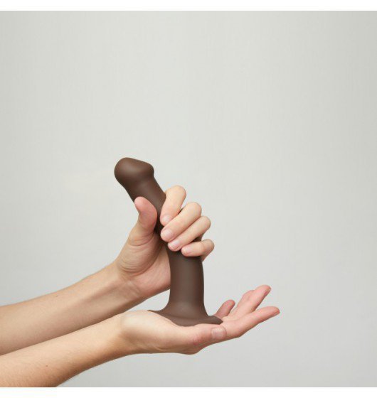 STRAP-ON ME Silicone Bendable Dildo Double Density Chocolate M