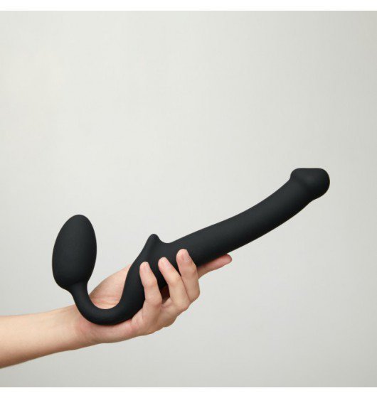 STRAP-ON ME  Silicone bendable strap-on Black S
