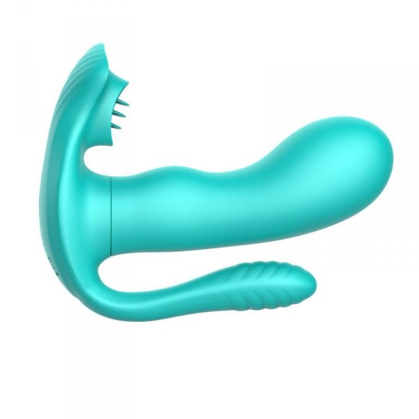 BossSeries Tongue triple Stimulator GREEN-Wibrator do Majtek