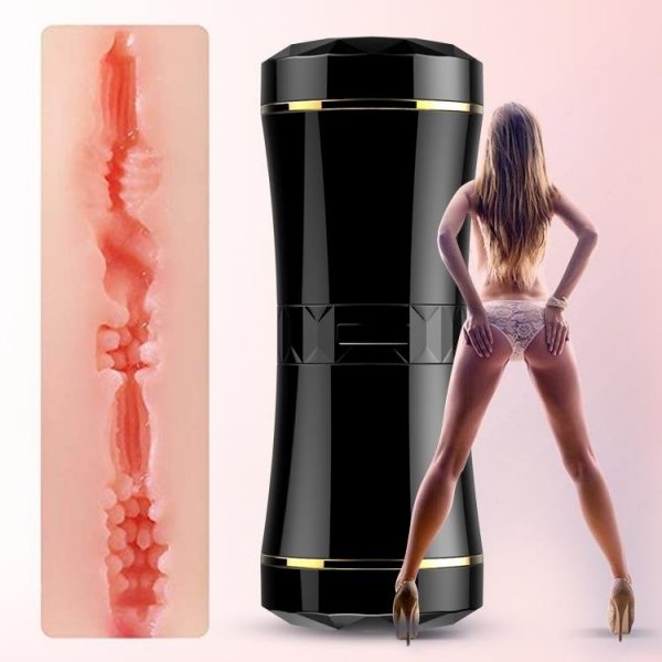 FOX SHOW Masturbator-Masturbation Cup - Double Ends BLACK