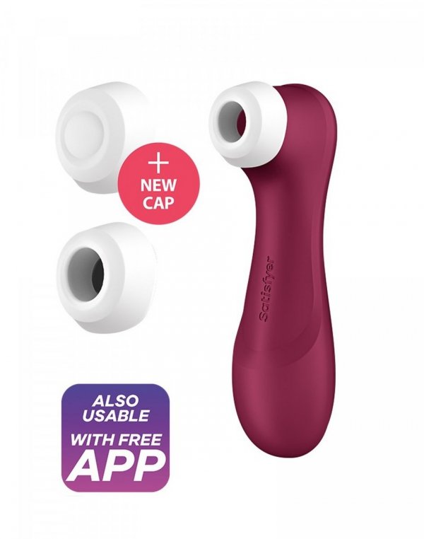 SATISFYER Masażer Łechtaczki Ssący APP - Pro 2 Generation 3with Liquid Air Technology, Vibration and Bluetooth/App wine red