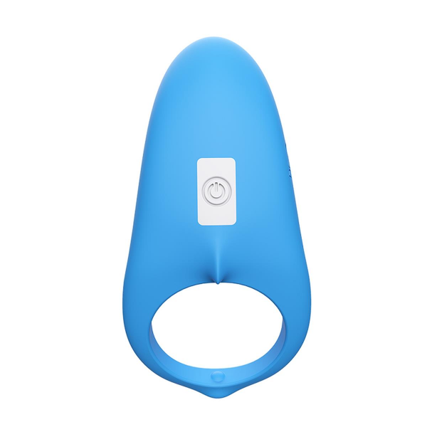 BOSS SERIES Pierścień Wibrujący + Pilot - Shark  light blue (with remote)