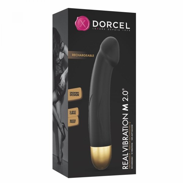 DORCEL REAL VIBRATION M BLACK & GOLD 2.0 - RECHARGEABLE 