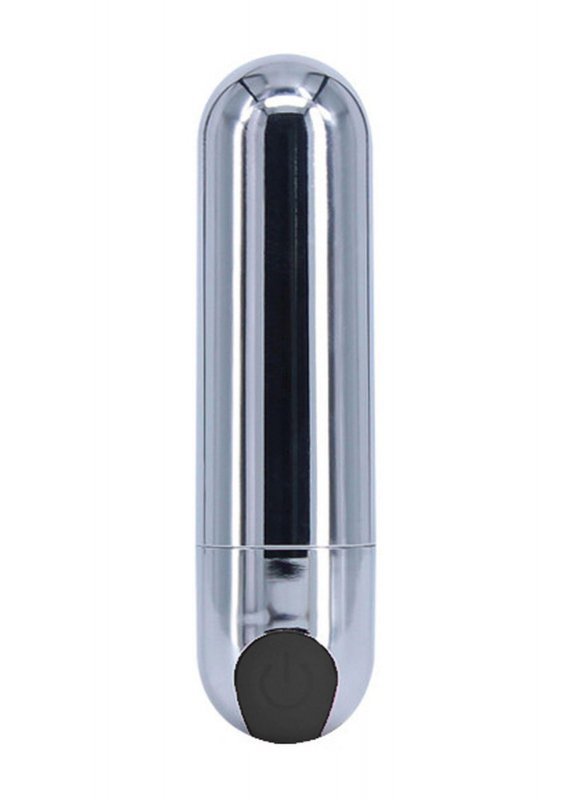 Wibrator-Strong Bullet Vibrator Silver/Black USB 10 Function