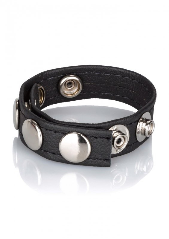 Leather Multi-Snap Ring Black