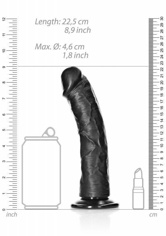 Curved Realistic Dildo with Suction Cup - 8&quot;&quot;&quot;&quot;/ 20,5 cm