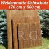 Weidenmatte Sichtschutz Rollzaun 170 cm x 500 cm