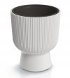 Blumentopf Blumenkübel Pflanzentopf Milly mit Einsatz Gerillt Rippen-Design -  DBMIG 300 weiß