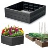 Hochbeet Gartenbeet Pflanzkasten Frühbeet Gemüsebeet aus Kunstoff -  Sechseckig Anthrazit
