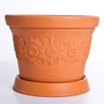 Blumentopf Pflanztopf Massiv sunny 30 terrakotta mit Untersetzer 