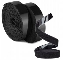 Klettverschluss Klettband Haken und Flauschband selbstklebend 20mm Schwarz - 25m 