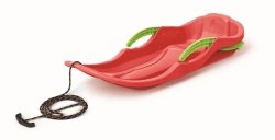 Kinderschlitten Bob Schlitten Rodel Schneegleiter Bremsen Zugseil Griff 79 cm - Rot