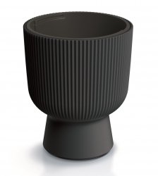 Blumentopf Blumenkübel Pflanzentopf Milly mit Einsatz Gerillt Rippen-Design -  DBMIG240 antracyt