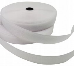 Klettverschluss Klettband Haken und Flauschband zum Aufnähen Nähen Weiß - 2m 30mm 