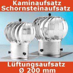Turbo Kaminaufsatz Schornsteinaufsatz 200 mm