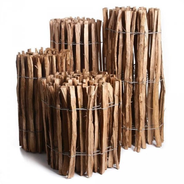 Staketenzaun Holzzaun Haselnussholz imprägniert - 0.5m x 5m, Lattenabstand 3-4cm