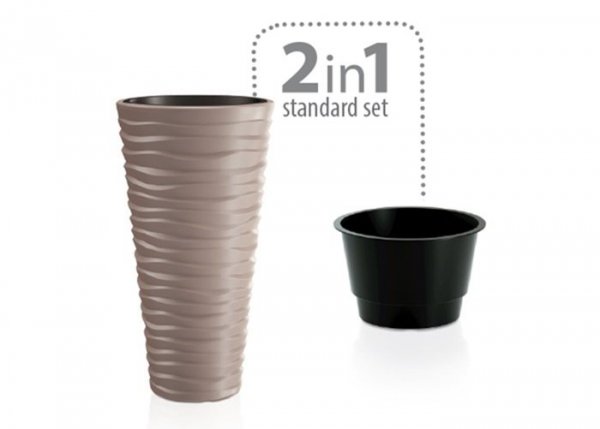 Blumentopf Blumenkübel Massiv Sand Slim anthrazit 400