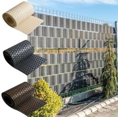 Sichtschutzstreifen Sichtschutz Rattan mit Clips 19x255cm - Dunkelbraun