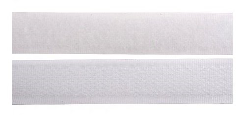 Klettverschluss Klettband Haken und Flauschband zum Aufnähen Nähen Weiß - 5m 25mm 