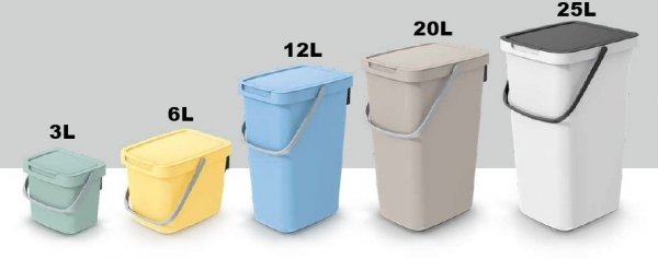 Mülleimer Müllbehälter Abfalleimer Biomülleimer Eimer Mülltonne Griff 3L - Hellbraun
