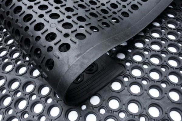 Gummimatte Schmutzfangmatte Ringmatte Wabenmatten -  80x120cm mit Rand