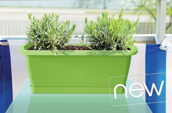 Balkonkasten Geländerkasten Blumentopf Respana Set 400 grau