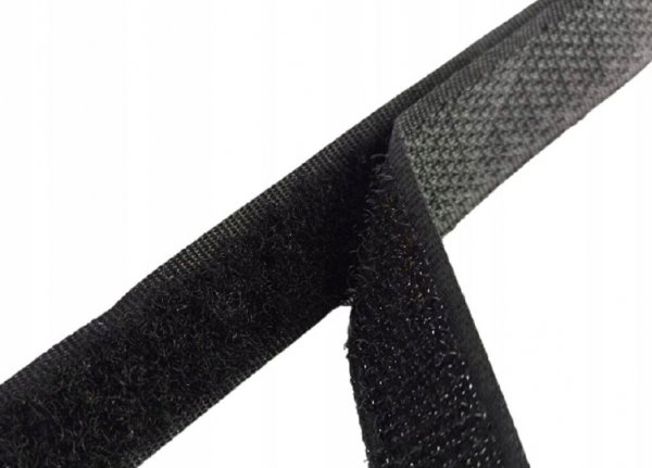 KlettverschlussKlettband Haken und Flauschband zum Aufnähen Nähen Schwarz - 25m 50mm