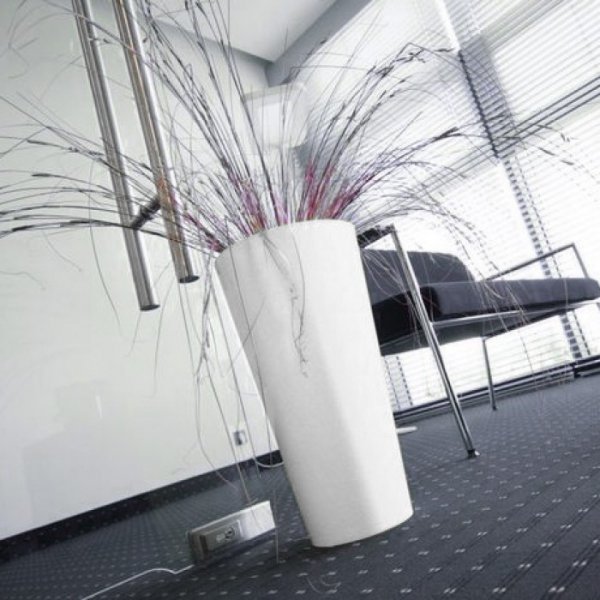 Blumentopf Blumenkübel Pflanztopf Pflanzkübel Hochglanz Rund Glänzend - 300 Weiß