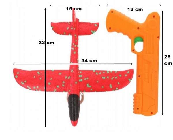 3x Styroporflugzeug Flugzeug Pistole Schaumstoff Segelflugzeug Wurfgleiter Katapult
