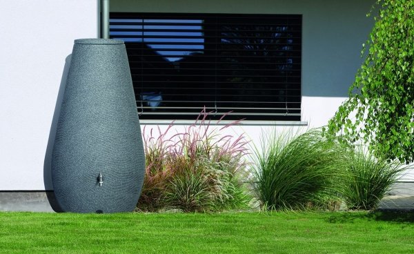 Regentonne 200L Regenbehälter Regentank Regenfass Welle-Design - Grau
