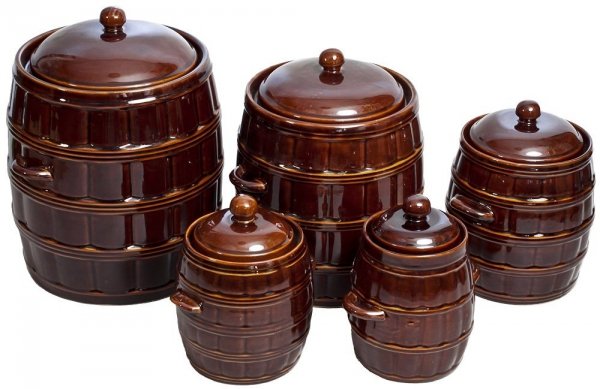 Sauerkrauttopf Keramikfass Einlegetopf Gurkentopf Gärtopf -  3,5L