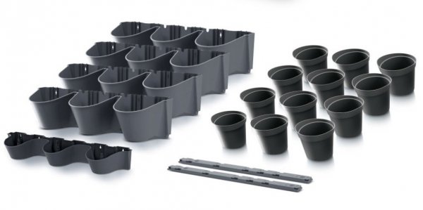Blumentopf 12er Set Vertikaler Pflanzwand Taschen Wandgarten mit Abfluss - Cascade Wall