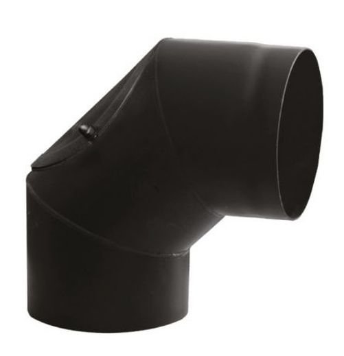 Ofenknie Bogen 2mm Winkel 90° mit Tür Knie 180mm