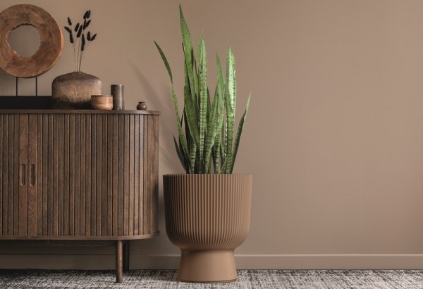 Blumentopf Blumenkübel Pflanzentopf Milly mit Einsatz Gerillt Rippen-Design -  DBMIG240 antracyt