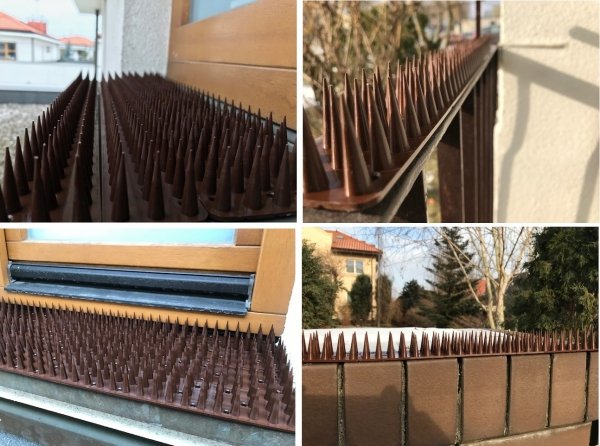 Vogelabwehr Spikes Kunststoff 3cm Tierabwehr Taubenspikes Vogelschutz 50cm - Grün