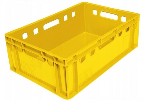 20x Fleischerkiste Eurofleischerkiste E2 Eurokasten Metzgerkiste Lagerkiste Gelb 60x40
