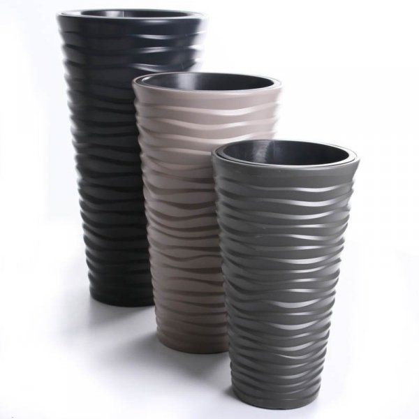 Blumentopf Blumenkübel Massiv Sand Slim anthrazit 300