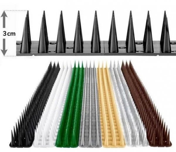 Vogelabwehr Spikes Kunststoff 3cm Tierabwehr Taubenspikes Vogelschutz 50cm - Transparent