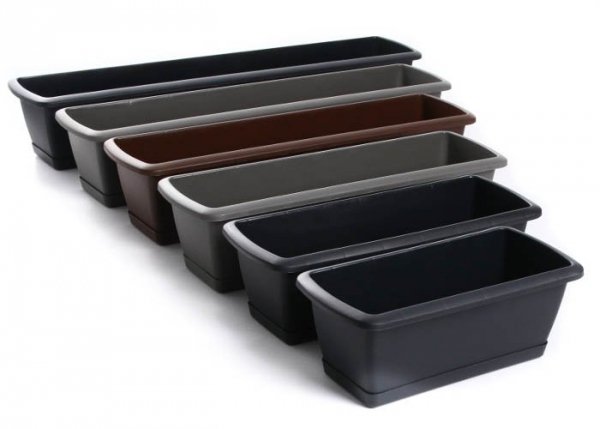 Balkonkasten Geländerkasten Blumentopf Respana Set 400 braun
