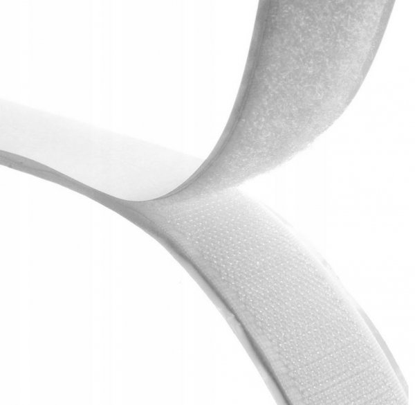 Klettverschluss Klettband Haken und Flauschband zum Aufnähen Nähen Weiß - 1m 20mm 