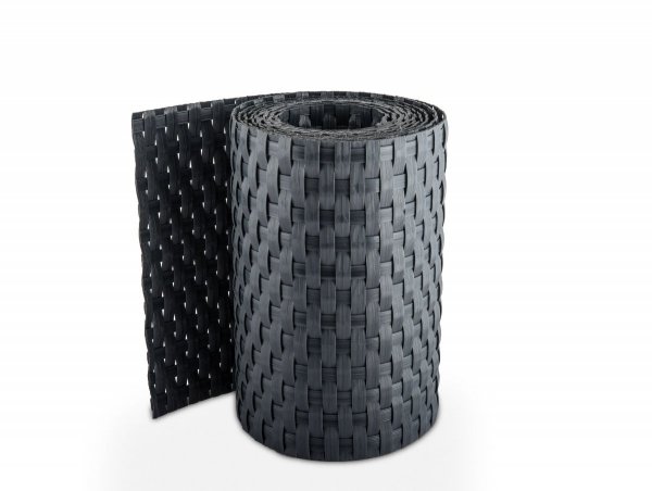 Sichtschutzstreifen Sichtschutz Rattan mit Clips 19x255cm - Grau