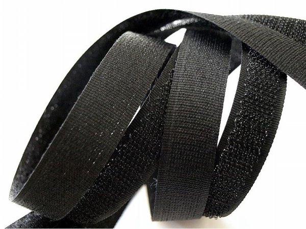 Klettverschluss Klettband Haken und Flauschband zum Aufnähen Nähen Schwarz - 10m 20mm 