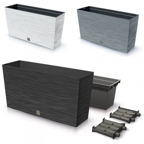 Blumenkasten Blumentopf Blumenkübel Pflanzkübel Furu Case 77cm Tannennadeln - Grau