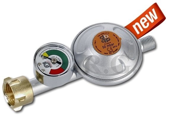 Druckminderer Regler mit Manometer 50 mbar