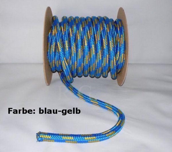 Polypropylen Seil PP schwimmfähig Polypropylenseil - blau-gelb,  10mm, 30m