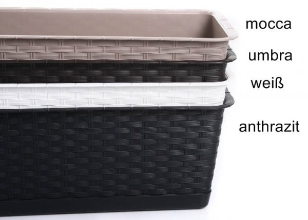 Blumenkasten Balkonkasten Ratolla Case P 800 + Halterungen mocca