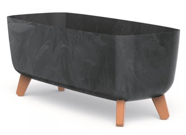 Blumentopf Blumenkübel mit Füßen Pflanzkübel Gracia Beton-Optik  - 400 Anthrazit