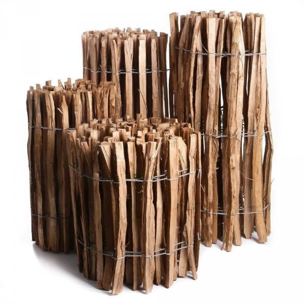 Staketenzaun Holzzaun Haselnussholz imprägniert - 0.6m x 5m, Lattenabstand 7-8cm